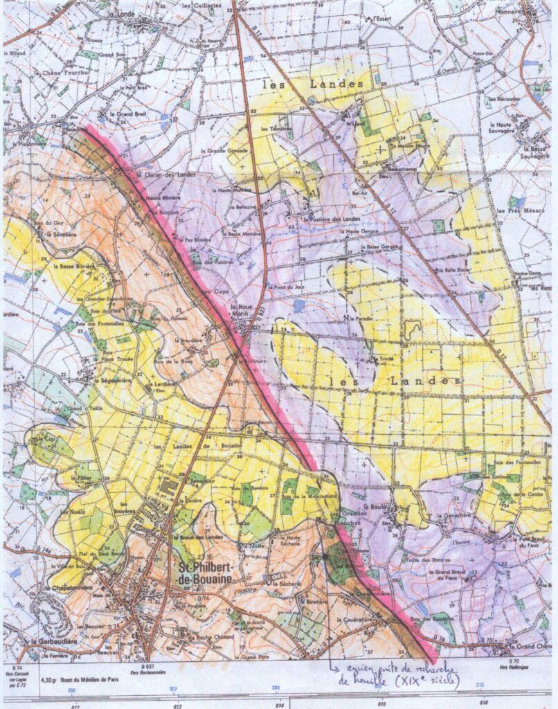 Carte de la géologie de Bouaine